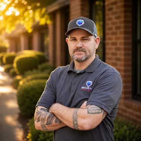 Portrait of a Secur-Tek technician, shot for the company team page.