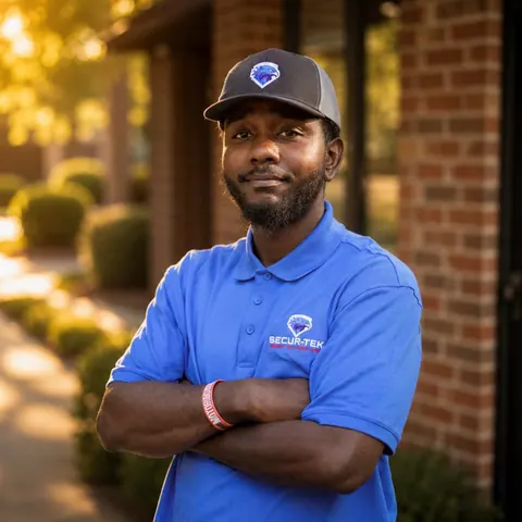 Portrait of a Secur-Tek technician, shot for the company team page.