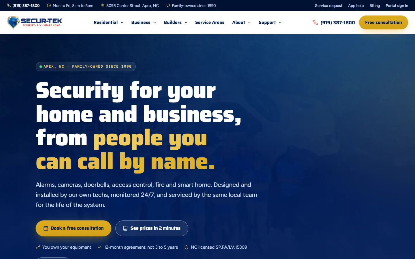 The Secur-Tek website home page